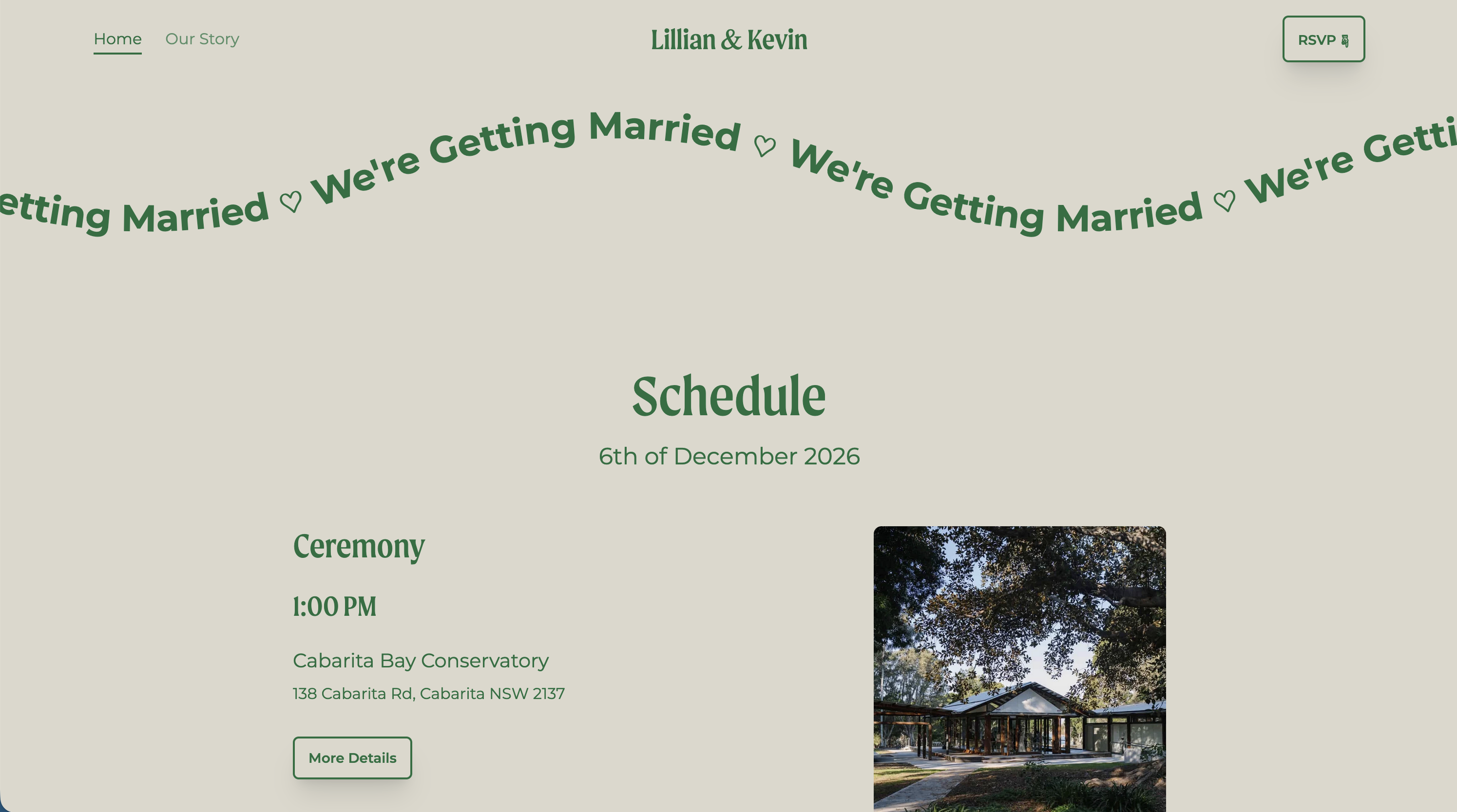Wedding Website Details
